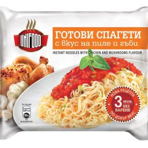 СПАГЕТИ УНИ ФУУД ГЪБИ И ПИЛЕ