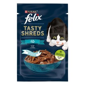 FELIX TASTY SHREDS ЗА КОТКА РИБА ТОН 80ГР