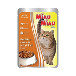 ПАУЧ КОТКА MIAU MIAU 100ГР ПИЛЕ С ДРОБ