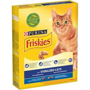 FRISKIES ADL ЗА КОТКА СЬОМГА/ТОН/ЗЕЛЕНЧУЦИ 300ГР КУТИЯ
