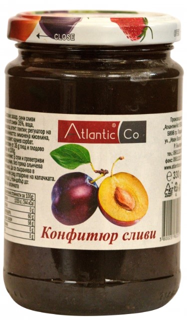 КОНФИТЮР СЛИВИ 330ГР АТЛАНТИК-КО