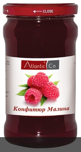 КОНФИТЮР МАЛИНА 330ГР АТЛАНТИК-КО